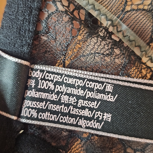 NWOT Victoria's Secret Black Lace Strappy Bodysuit Size XS - Picture 5 of 8